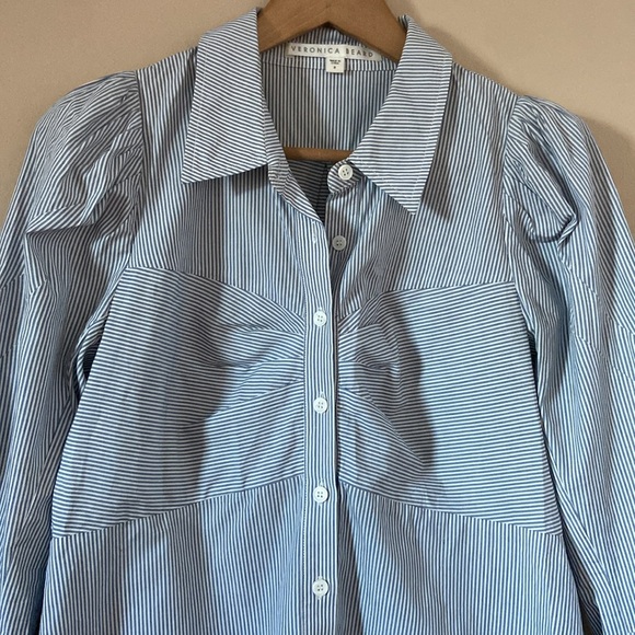 Veronica Beard - Canteen Candice Stripe Puff Sleeve Blouse - Picture 6 of 15